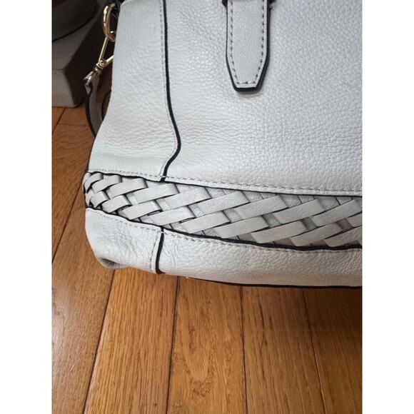 MICHAEL KORS GLADSTONE LARGE white LEATHER TOP ZIP LOGO SATCHEL (PU500 - Picture 7 of 13